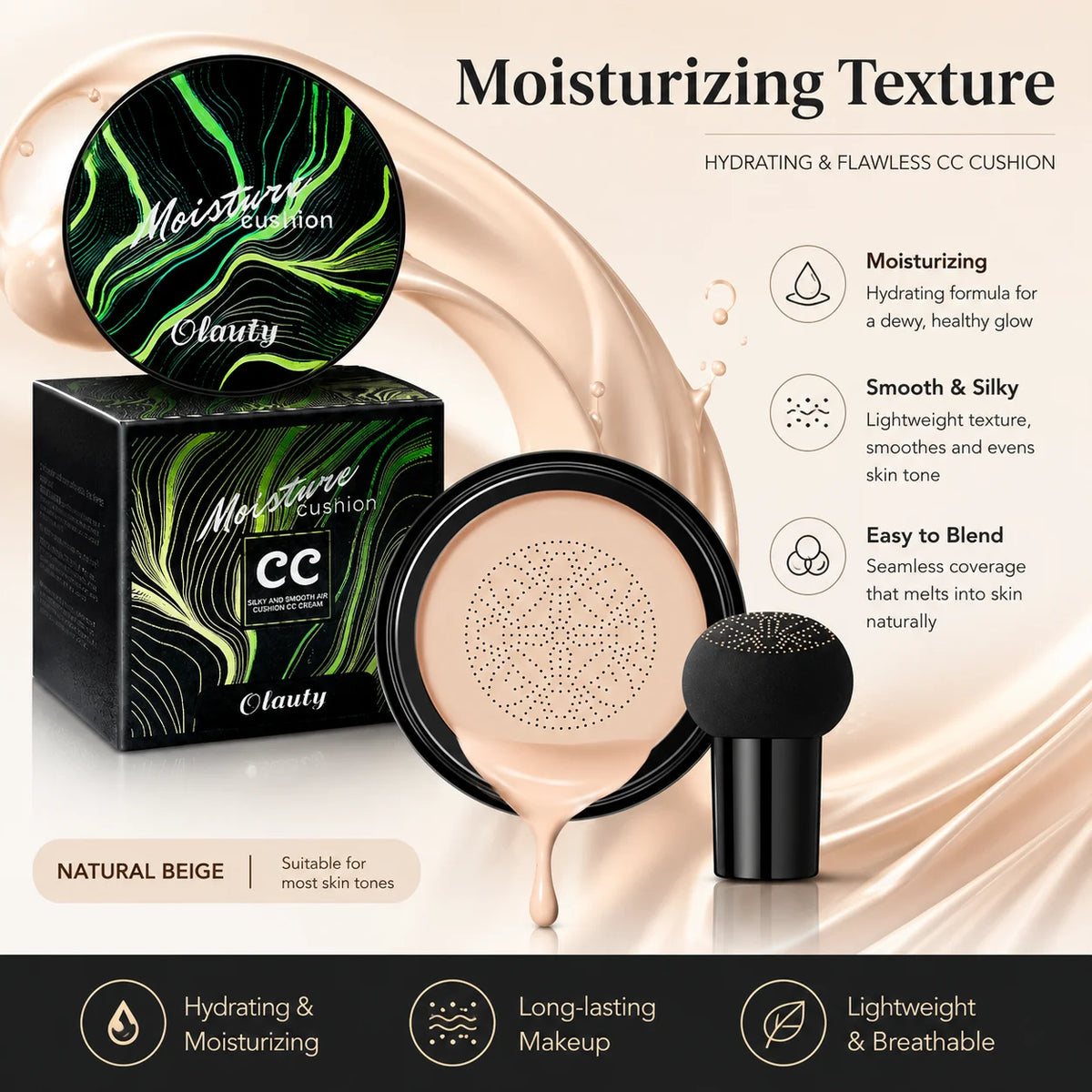 Bloom & Bare CC Cushion Foundation – SPF 40 Luminous Coverage