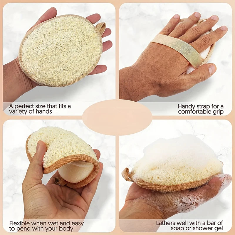 Bloom & Bare Natural Loofah Scrubber – 100% Plant-Based Exfoliator