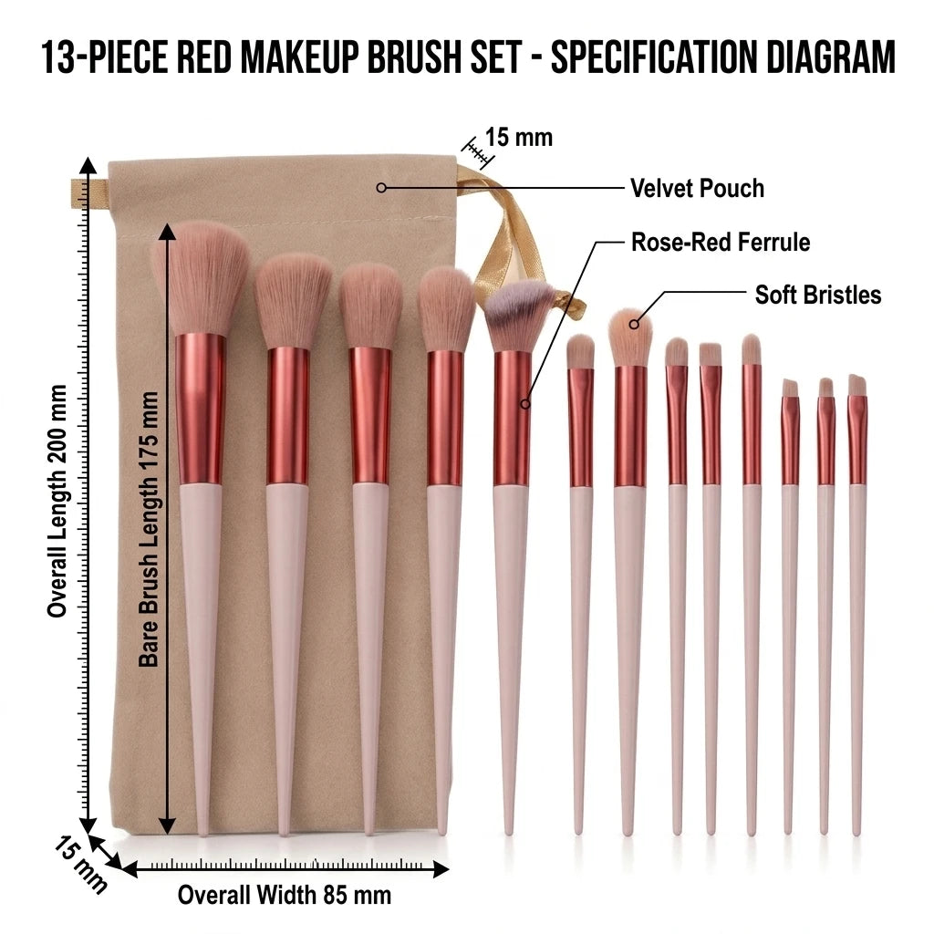 Bloom & Bare Pro Makeup Brush Set – Vegan Synthetic Bristles