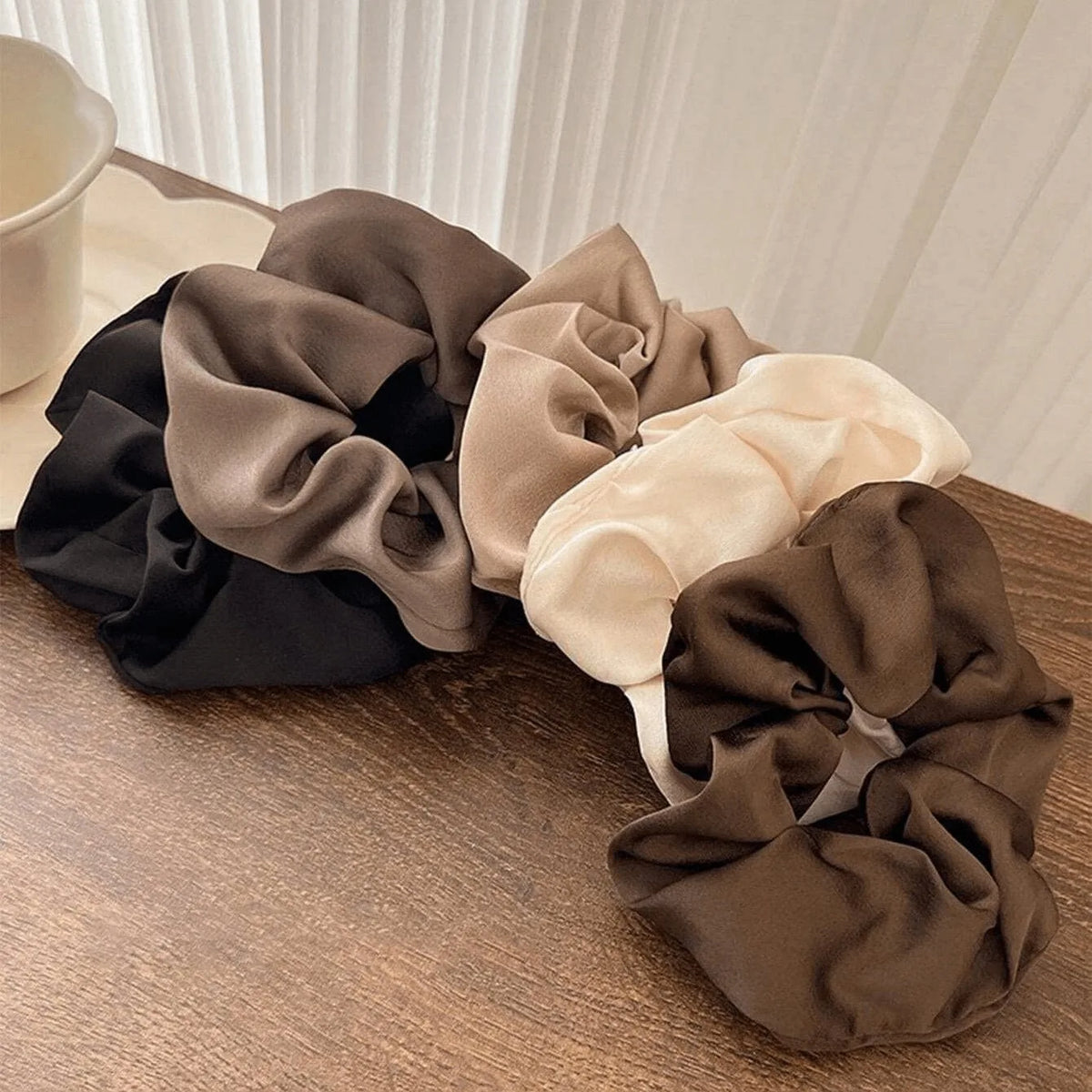 Bloom & Bare Silk Hair Scrunchies Set – Satin Damage-Free