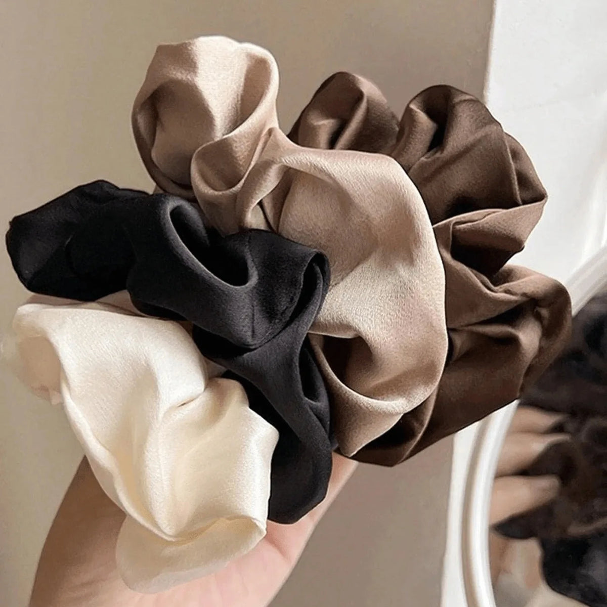 Bloom & Bare Silk Hair Scrunchies Set – Satin Damage-Free