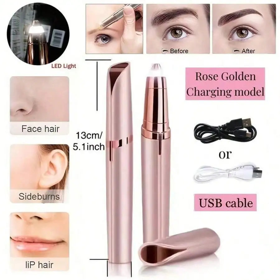 Bloom & Bare Electric Eyebrow Trimmer – Precision Micro-Blade Shaper