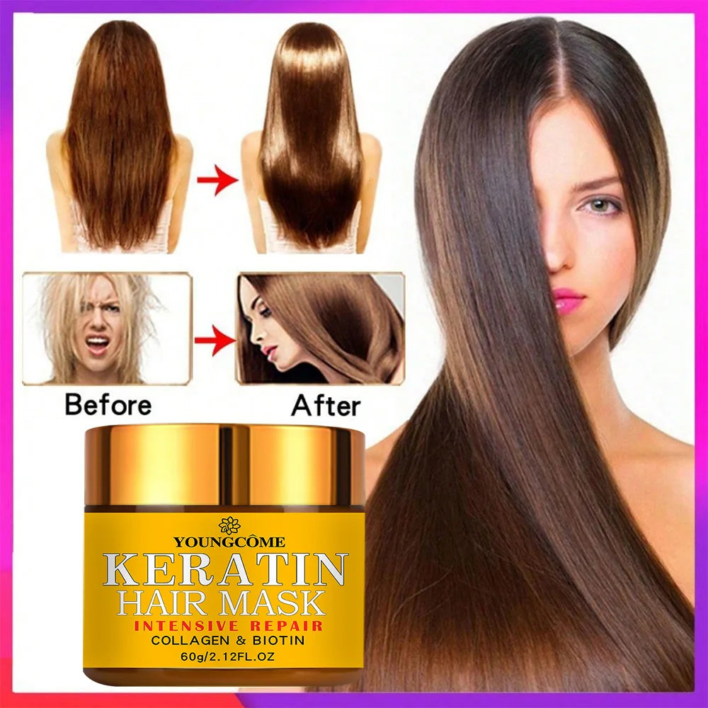 Bloom & Bare Keratin Repair Hair Mask – Frizz Control & Shine