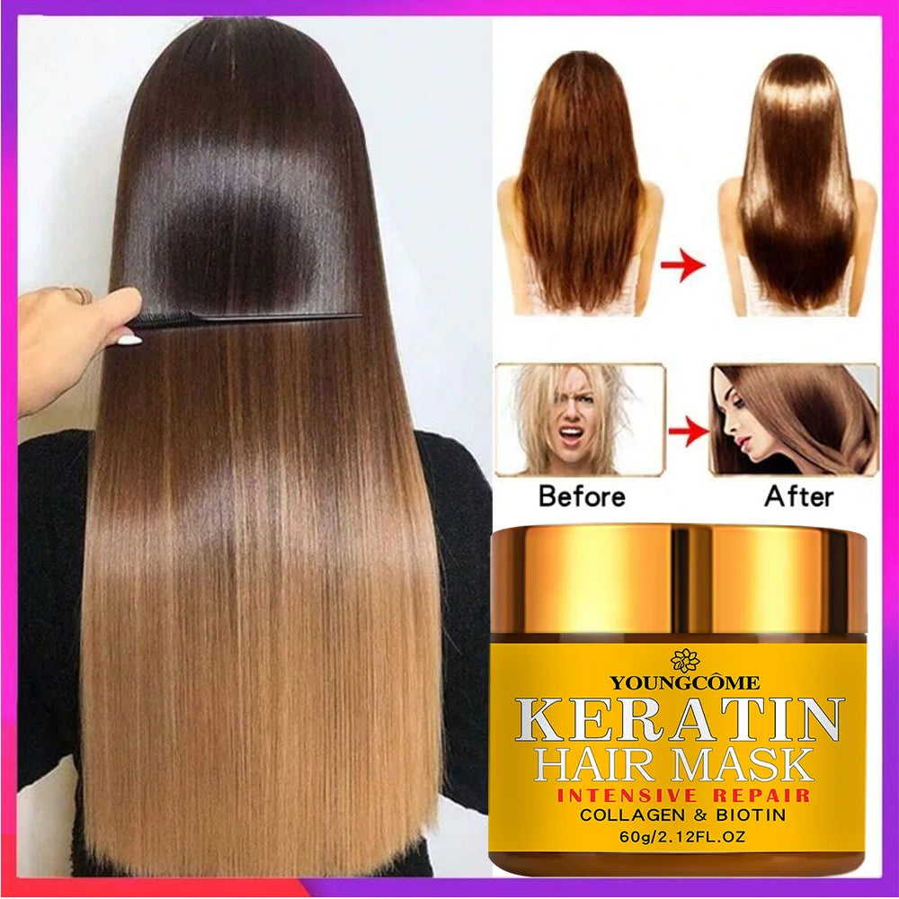 Bloom & Bare Keratin Repair Hair Mask – Frizz Control & Shine