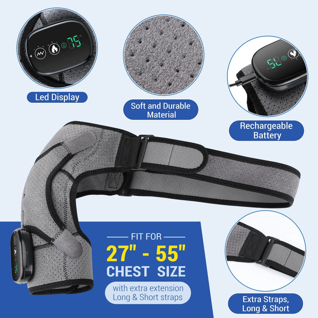 Electric Heating Shoulder & Knee Massager – Vibration Heat Therapy Brace