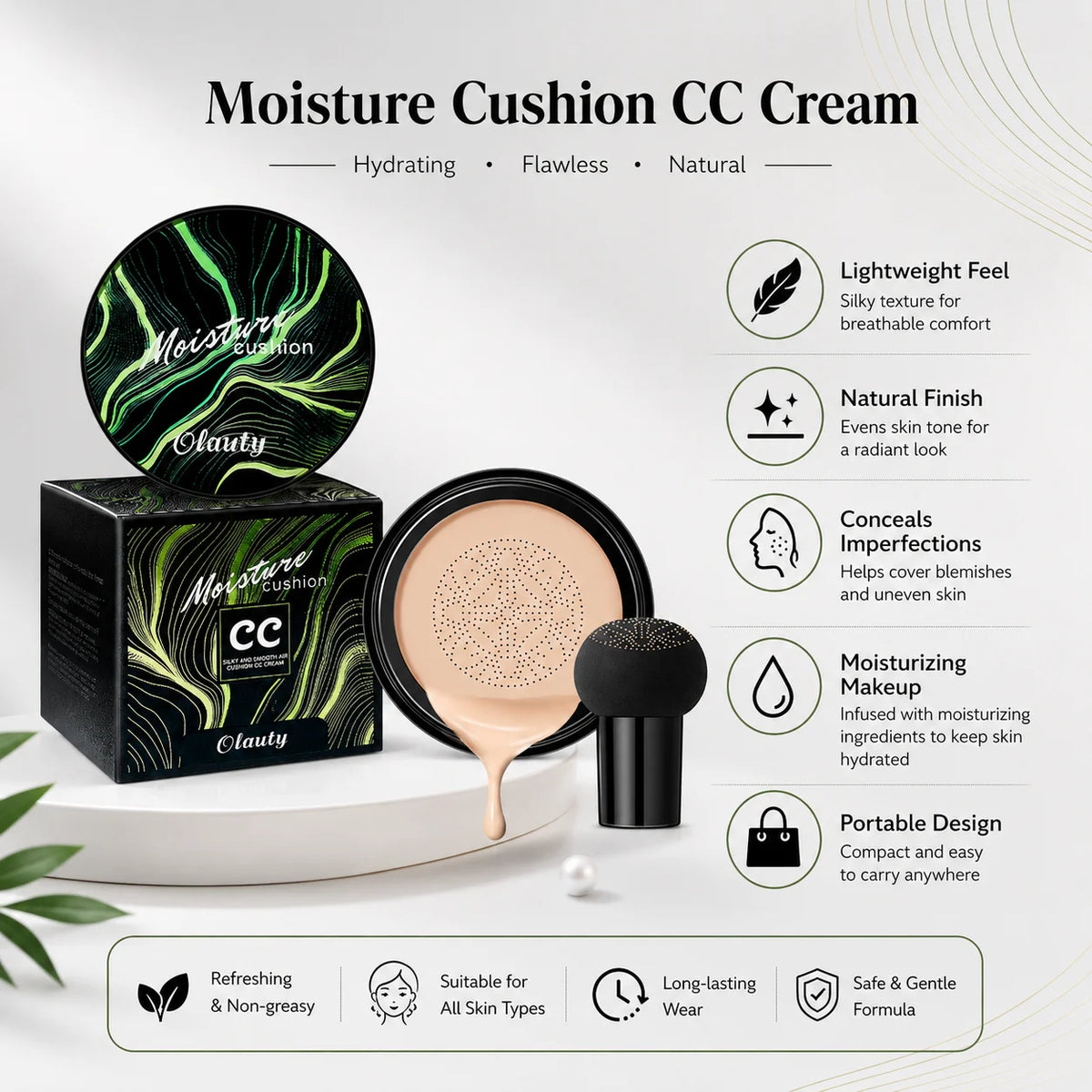 Bloom & Bare CC Cushion Foundation – SPF 40 Luminous Coverage