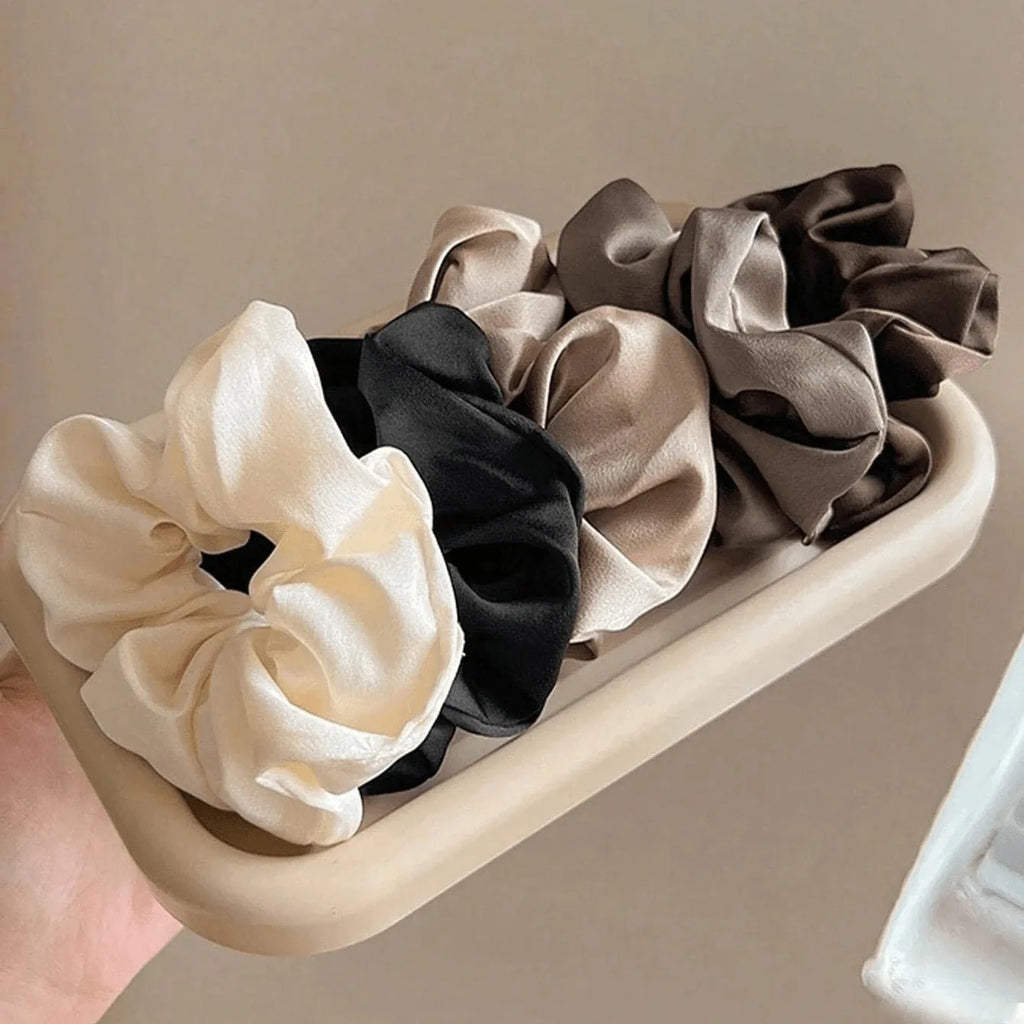 Bloom & Bare Silk Hair Scrunchies Set – Satin Damage-Free