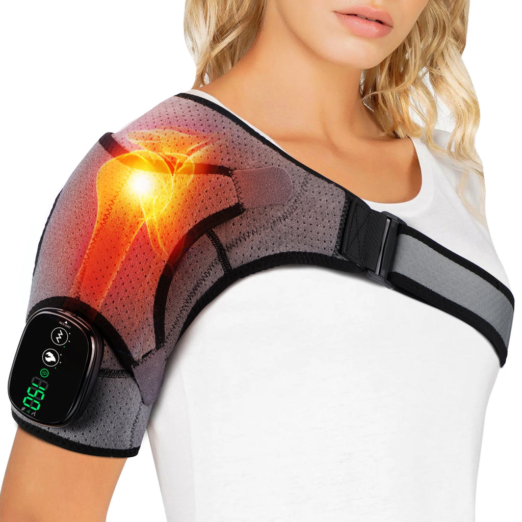 Electric Heating Shoulder & Knee Massager – Vibration Heat Therapy Brace