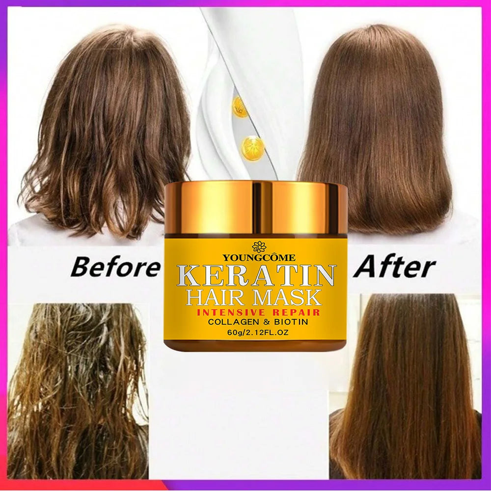 Bloom & Bare Keratin Repair Hair Mask – Frizz Control & Shine